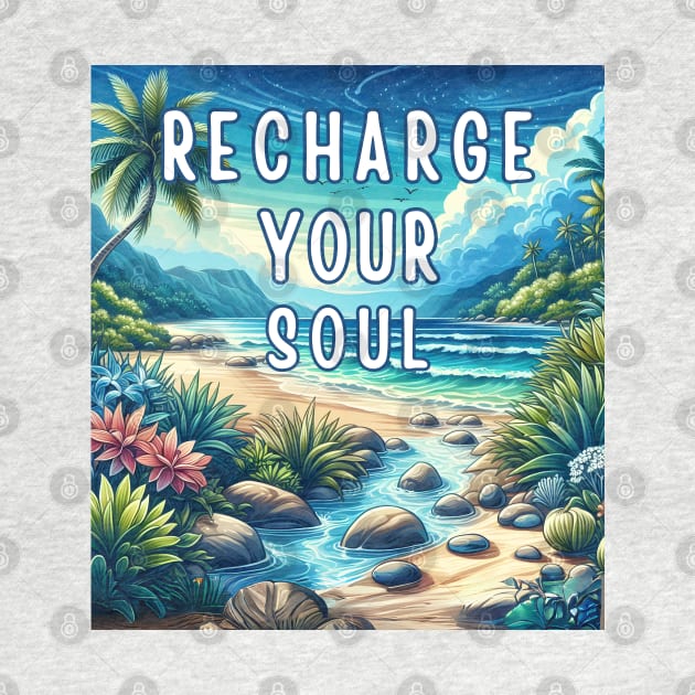 Recharge Your Soul  Tropical Beach Saltwater Therapy by MugMusewear